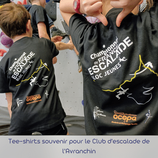 Tee-shirts souvenir pour le Club d'escalade de l'Avranchin